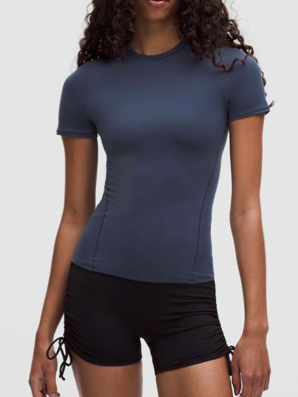 NWT $68 Lululemon Wundermost Ultra-Soft Nulu Hip-Length Crewneck Shirt Club Blue